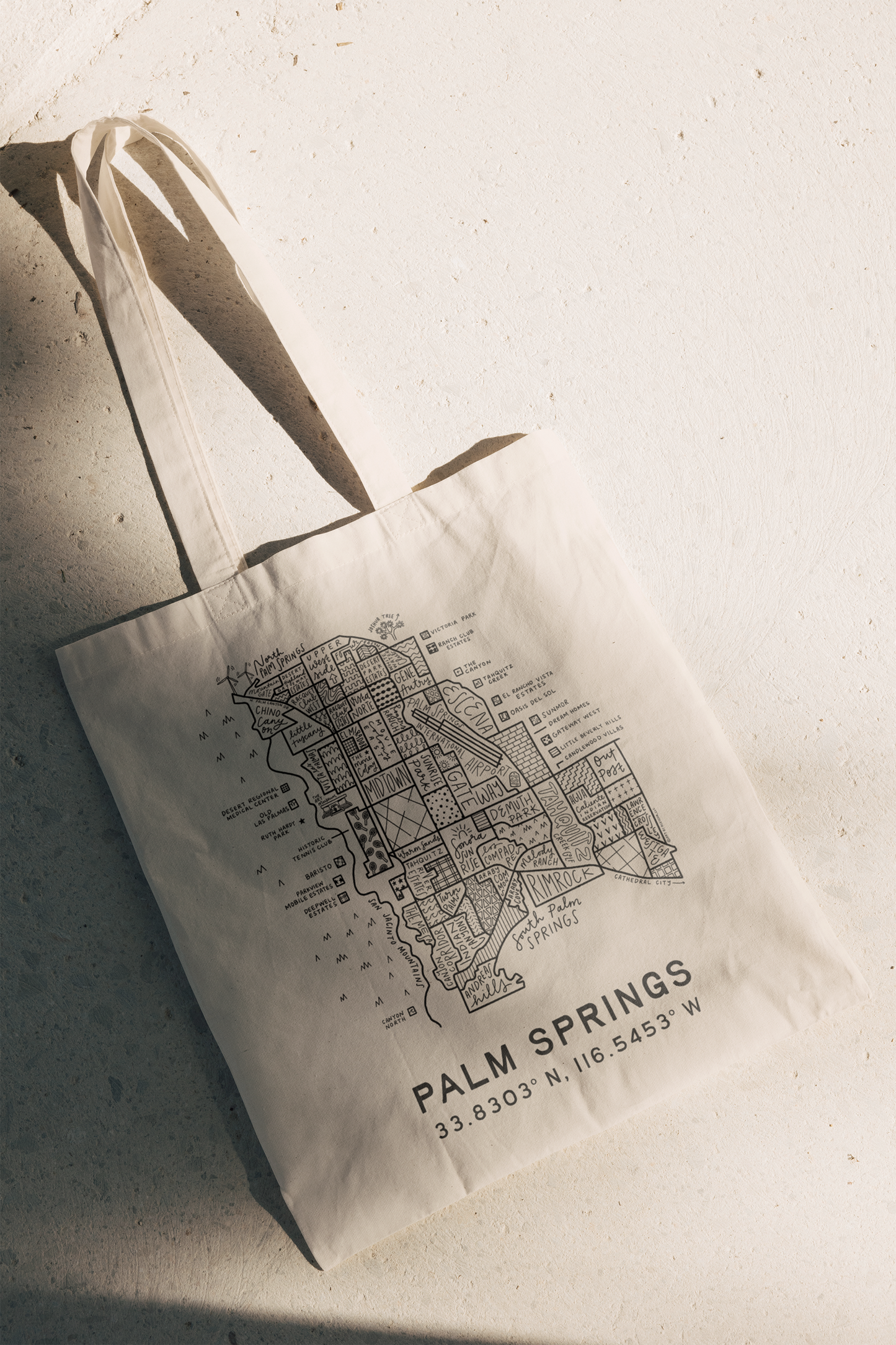 Palm Springs Neighborhood Map Tote