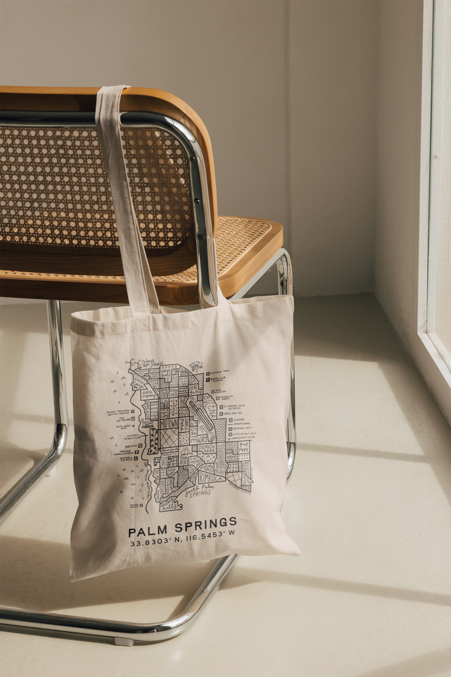 Palm Springs Neighborhood Map Tote