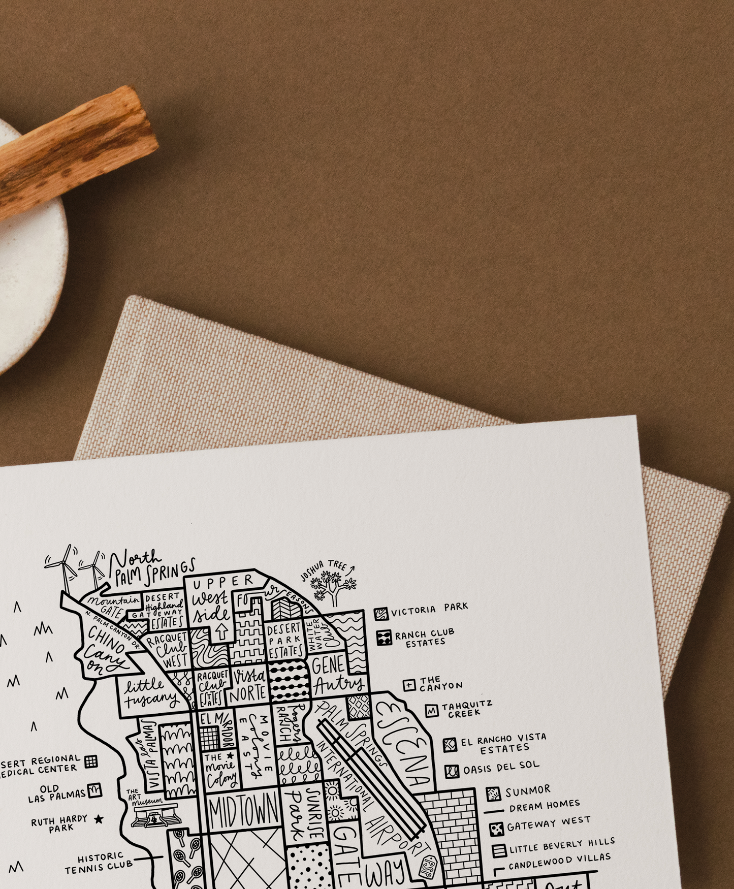 Palm Springs Neighborhood Map Print