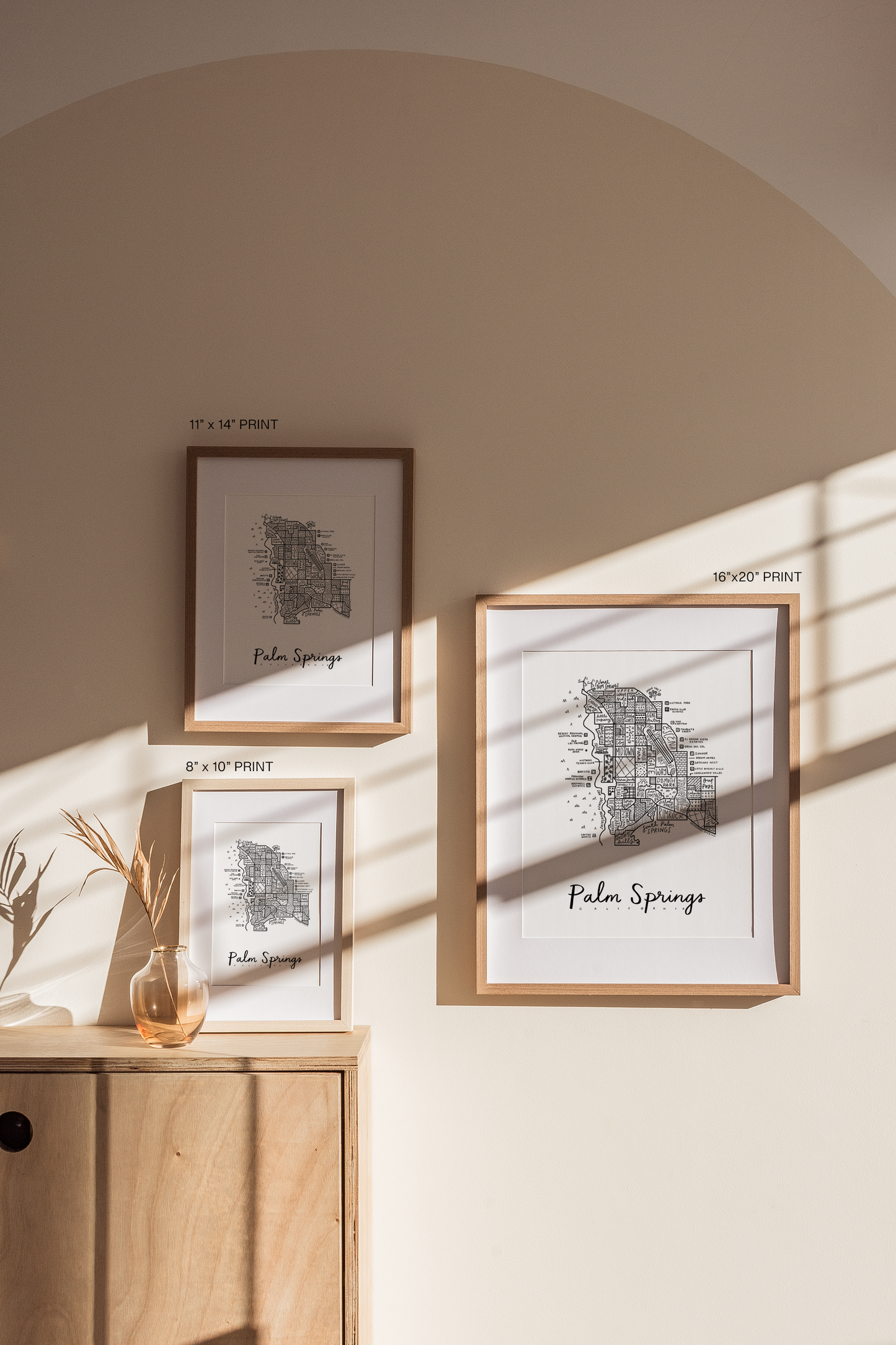 Palm Springs Neighborhood Map Print