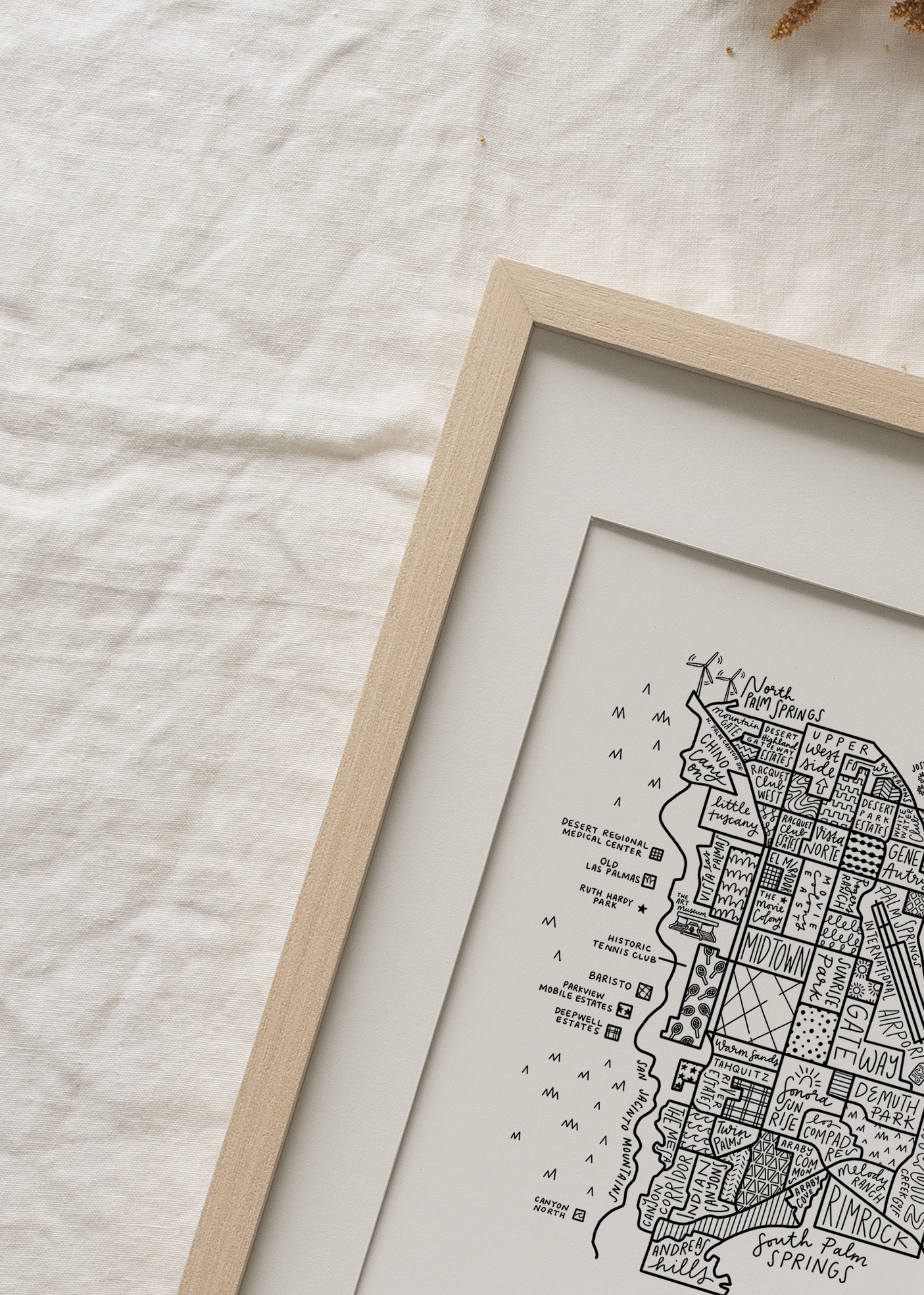 Palm Springs Neighborhood Map Print
