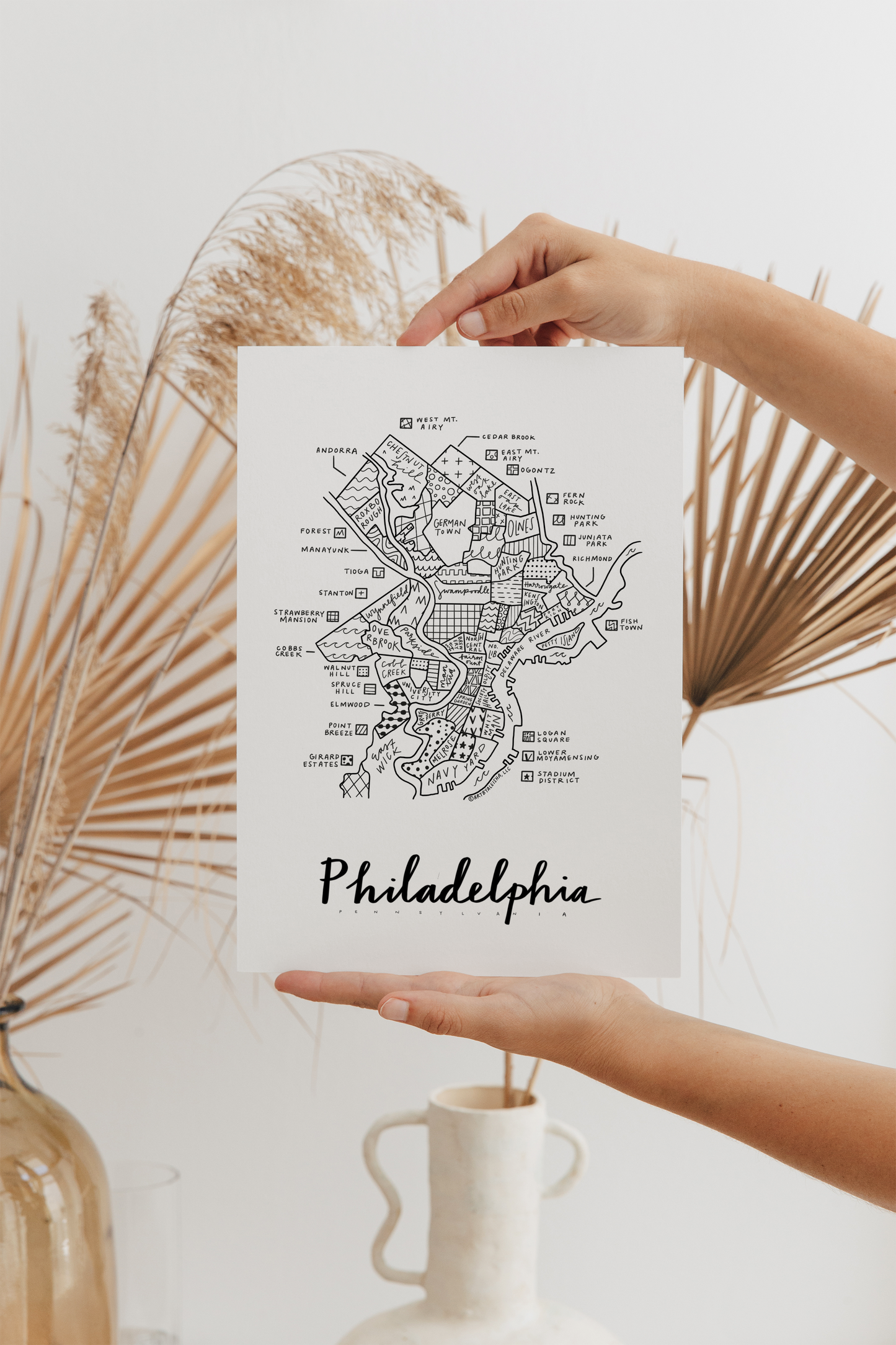 Philadelphia Neighborhood Map Print