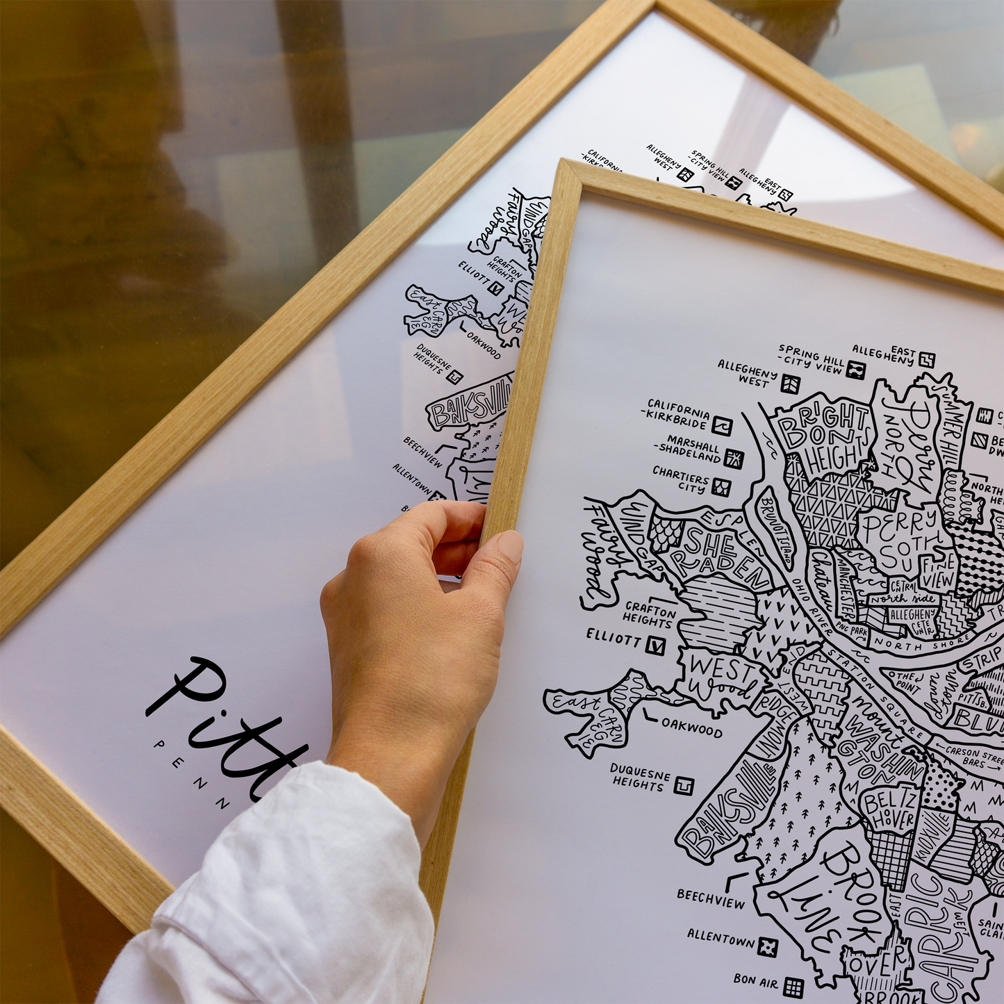 Pittsburgh Neighborhood Map Print