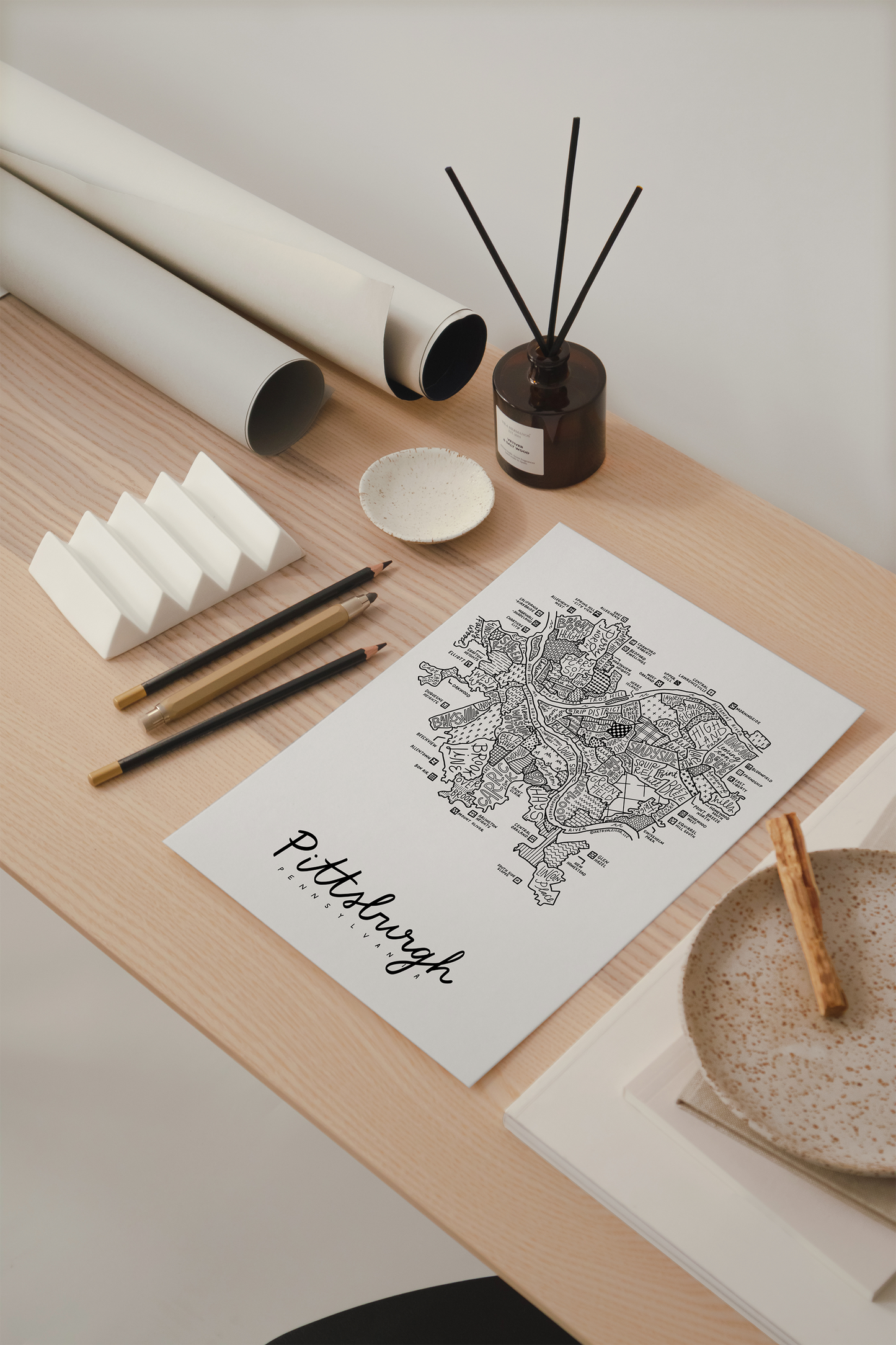 Pittsburgh Neighborhood Map Print