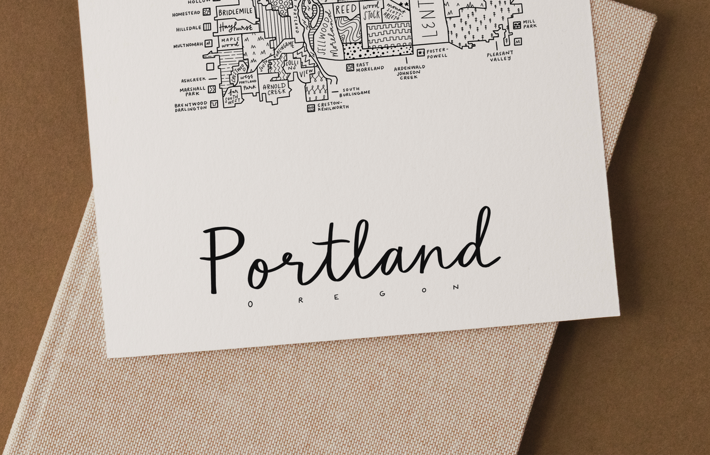 Portland Neighborhood Map Print