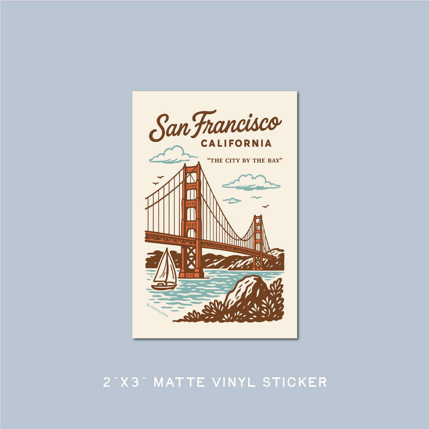 Retro Golden Gate Bridge Sticker