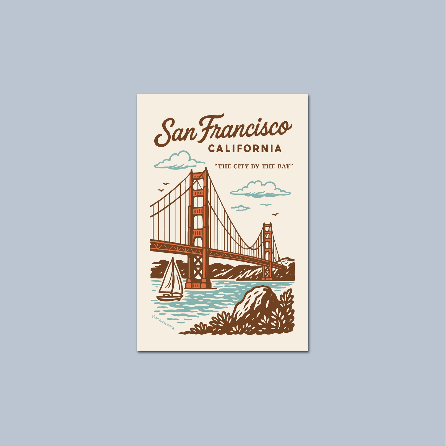 Retro Golden Gate Bridge Magnet