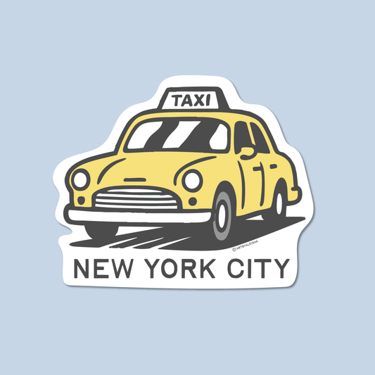 Retro New York Taxi Cab Sticker