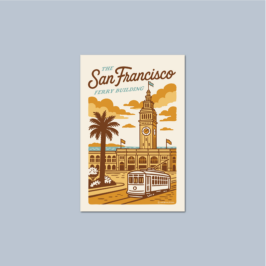Retro Ferry Building Sticker