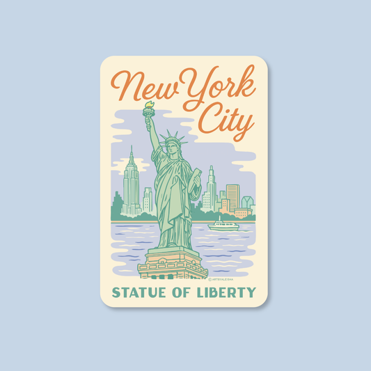 Retro Statue of Liberty Sticker