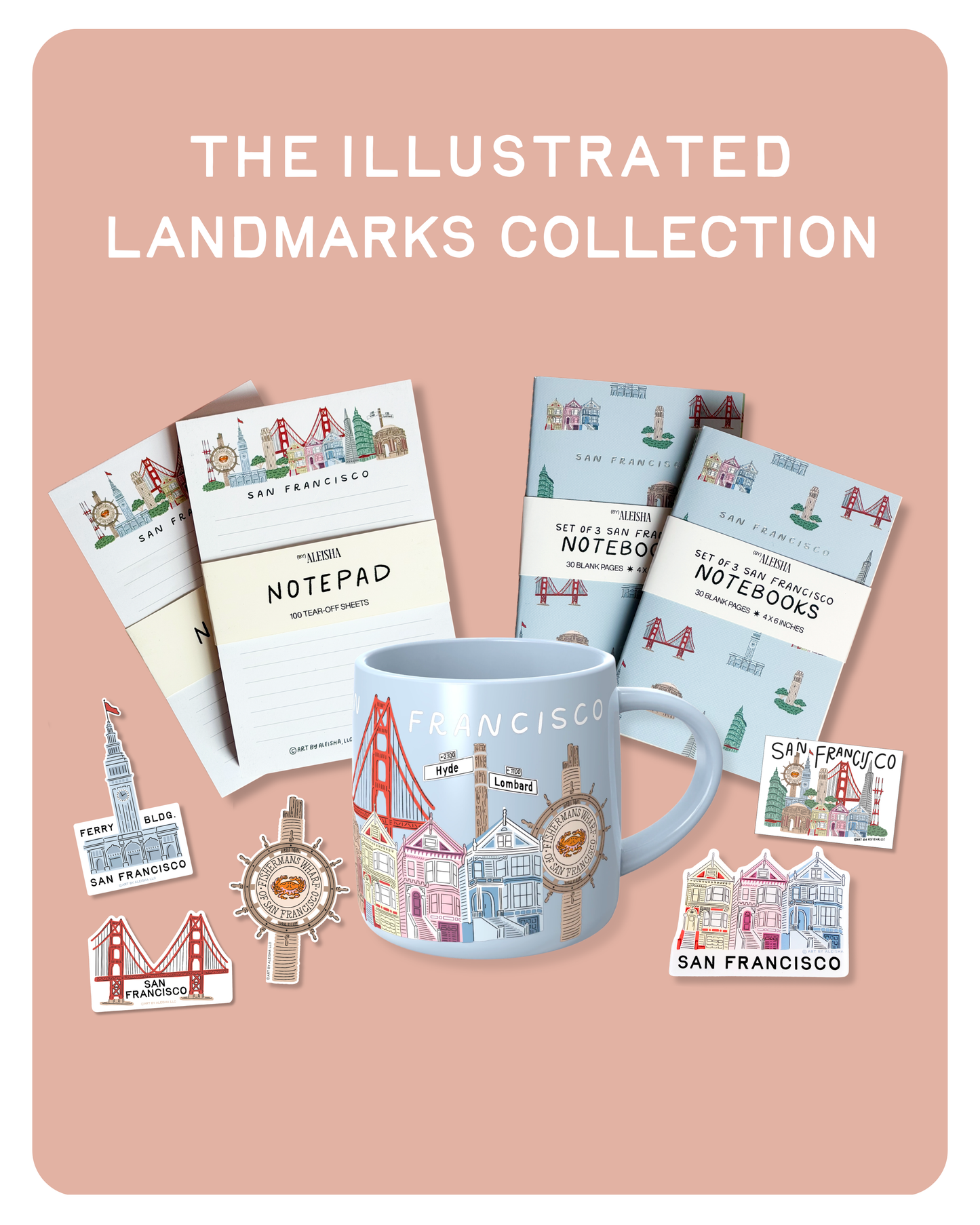 San Francisco Illustrated Landmarks Mug