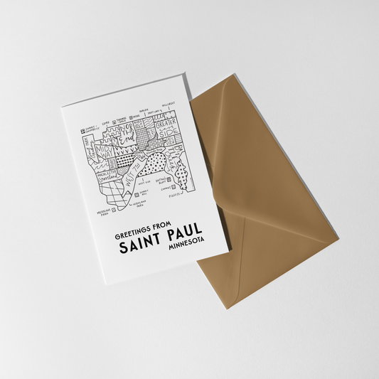Saint Paul (Minnesota) Map Greeting Card