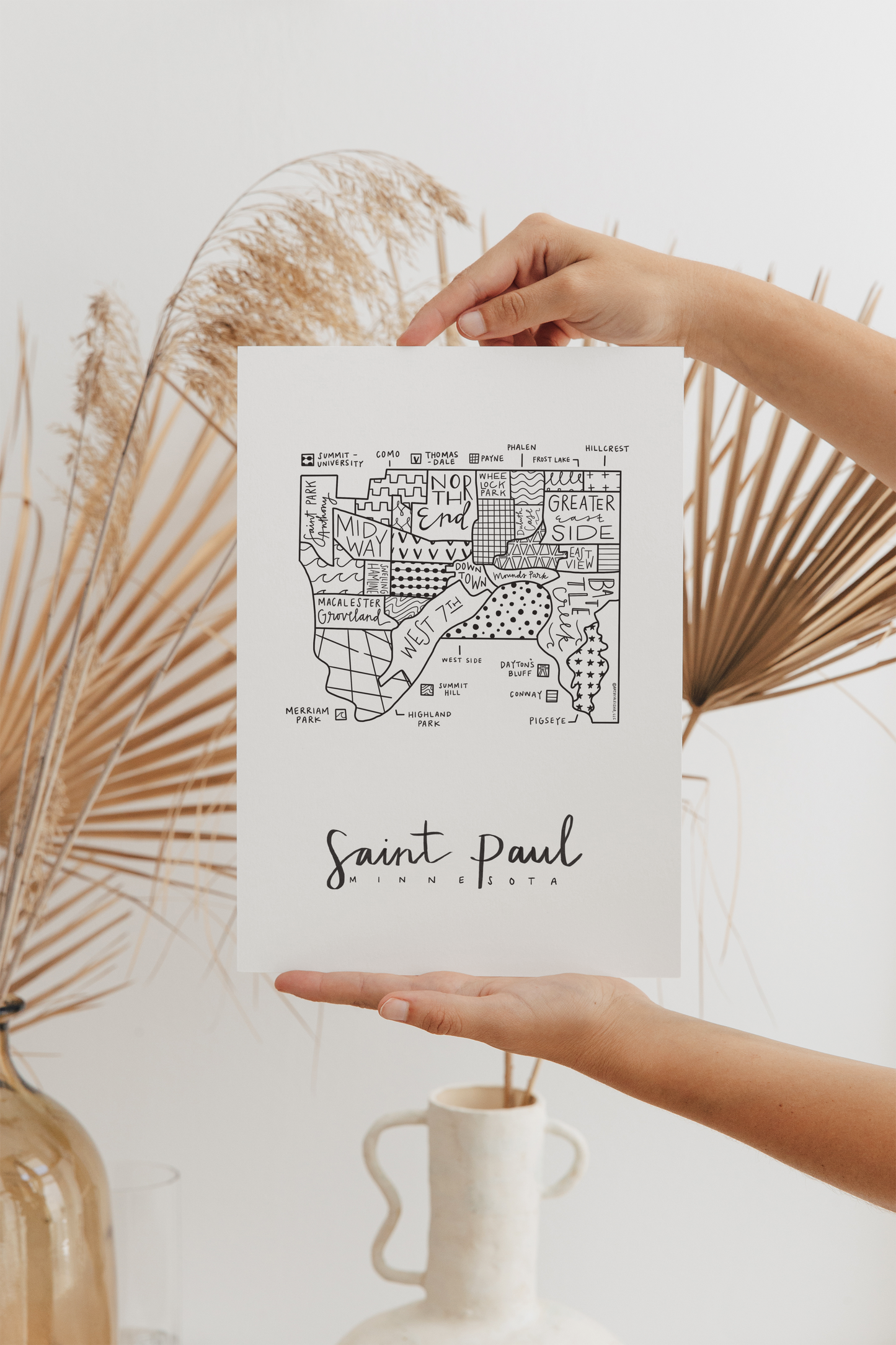 Saint Paul Neighborhood Map Print