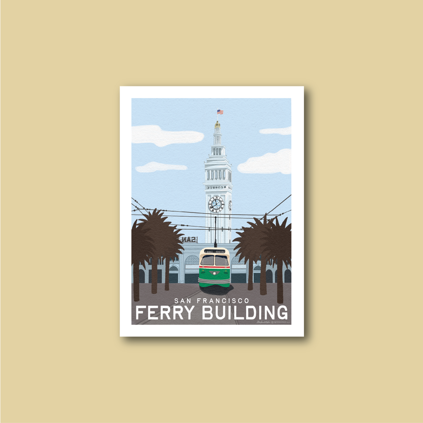 Ferry Building Travel Poster Magnet