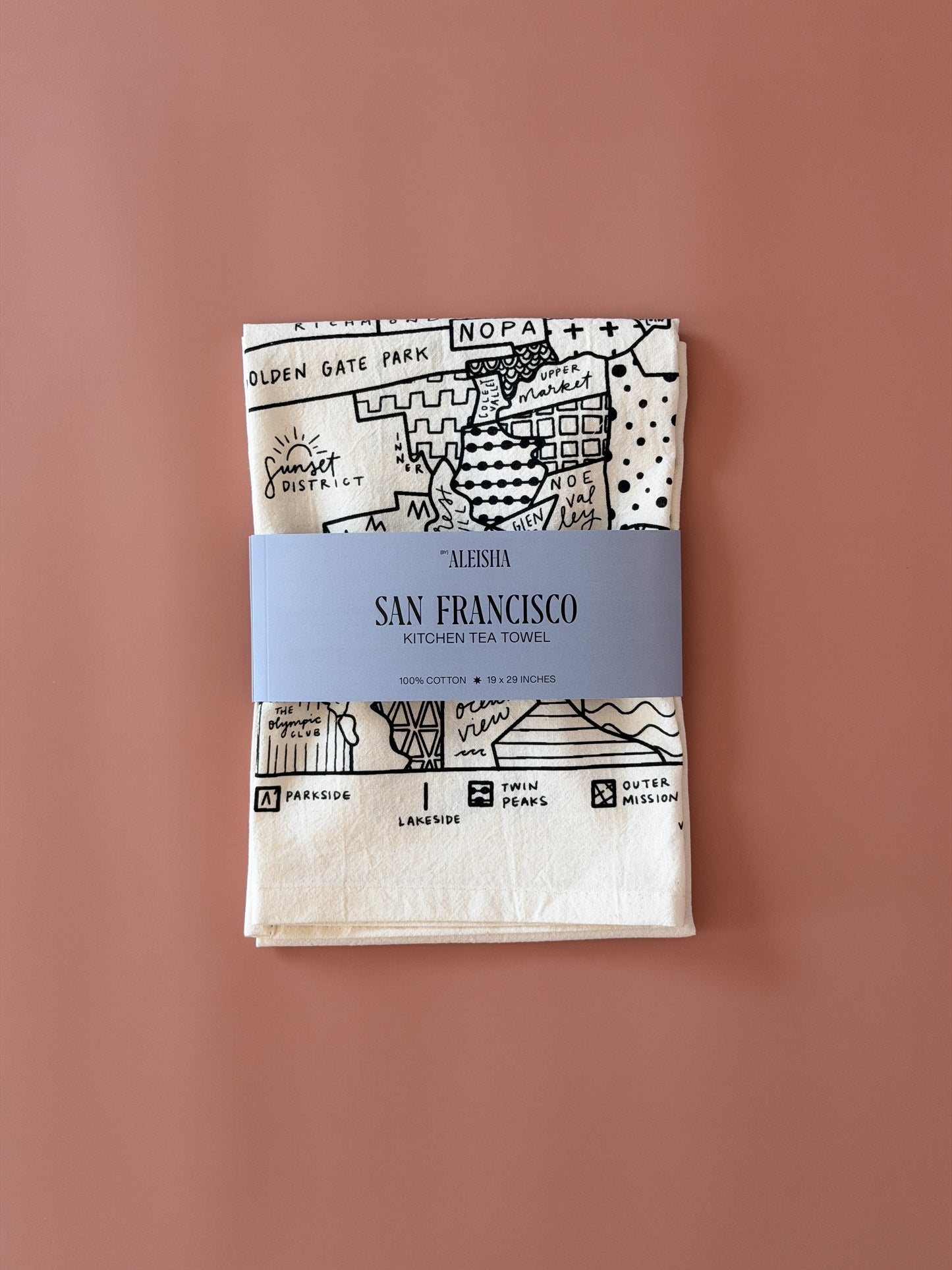 San Francisco Neighborhood 
Map Tea Towel