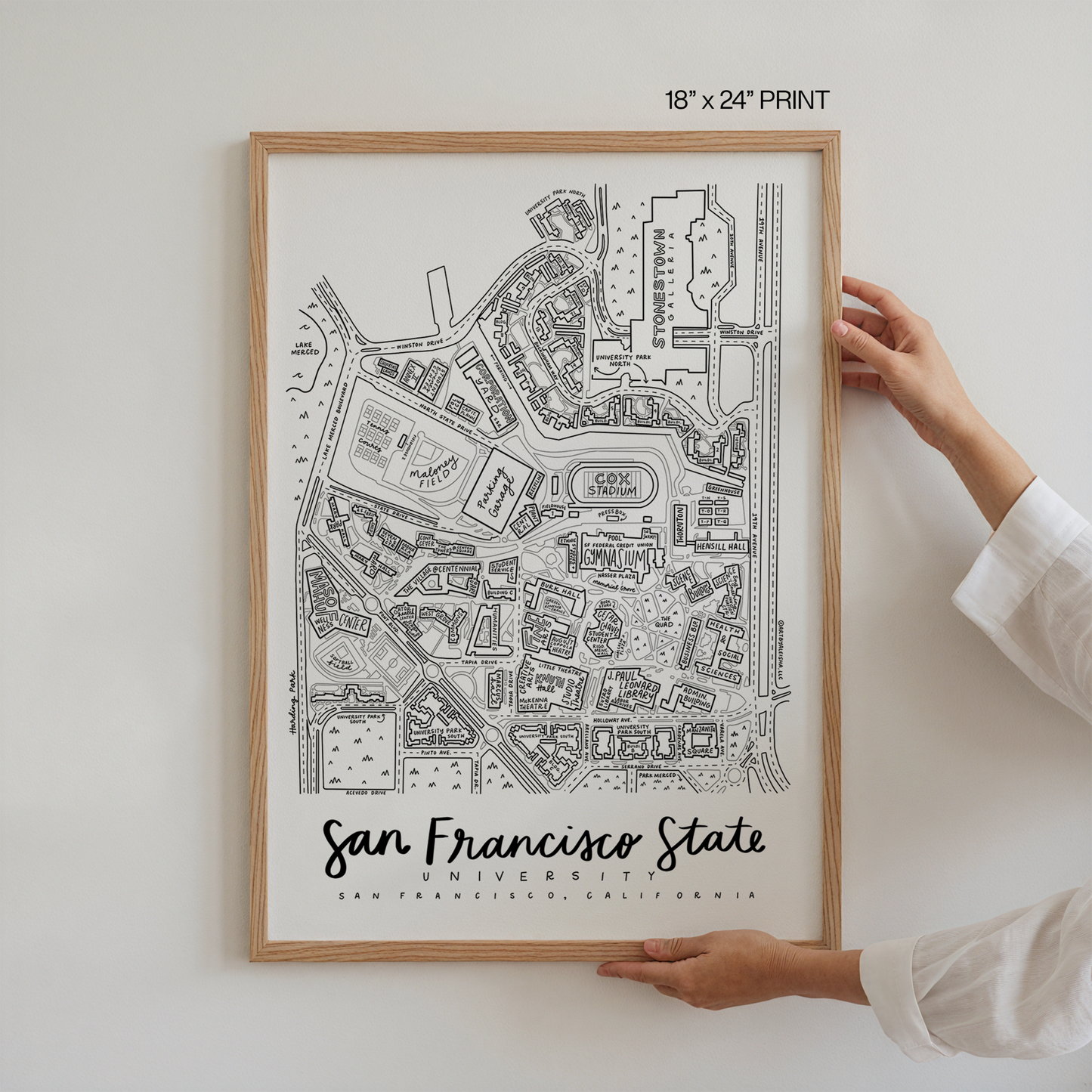 San Francisco State University Campus Map Print