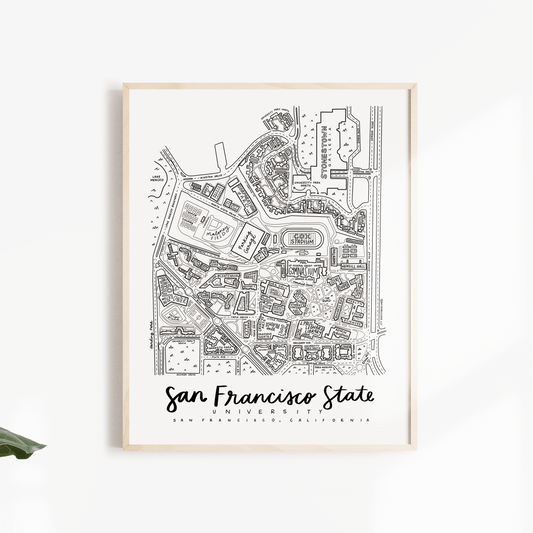 San Francisco State University Campus Map Print