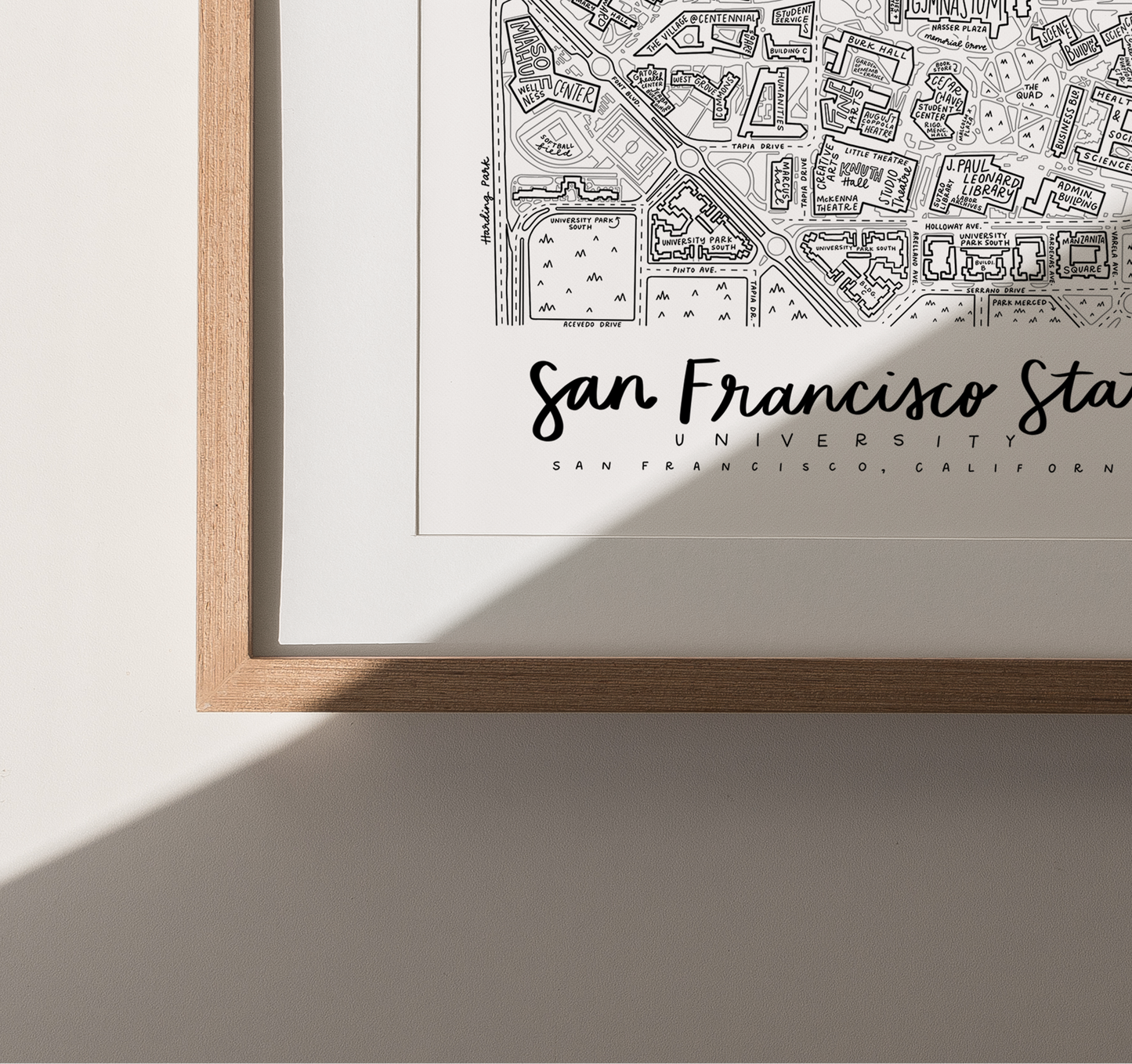 San Francisco State University Campus Map Print