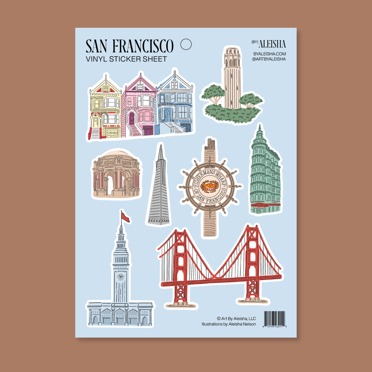 San Francisco Landmarks Sticker Sheet