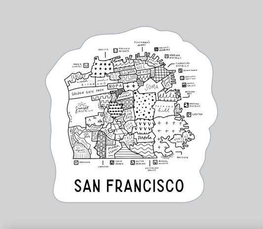 San Francisco Neighborhood Map Sticker