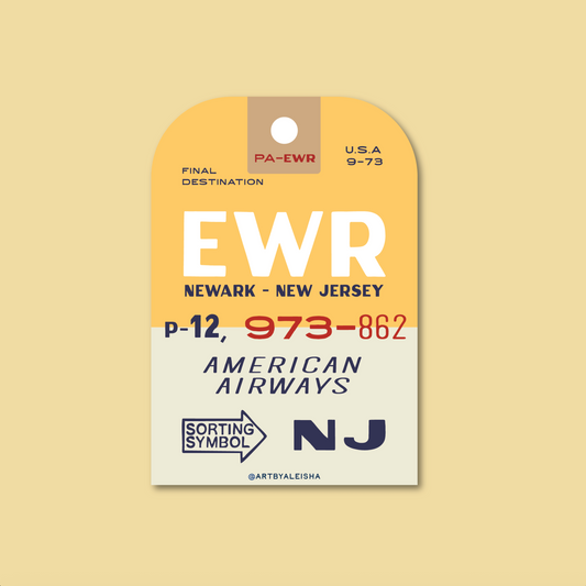 EWR Luggage Tag Acrylic Magnet