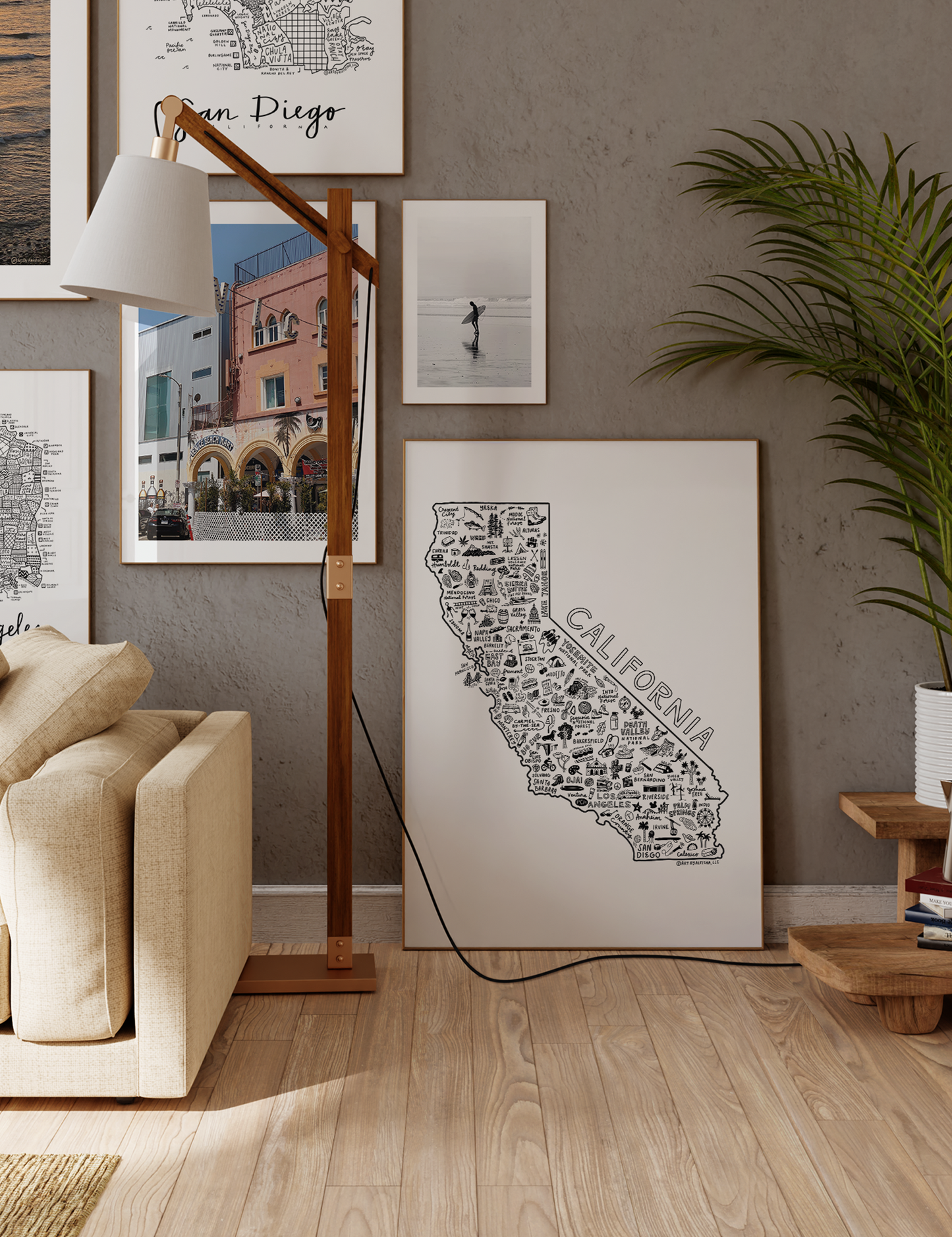 California State Map Print