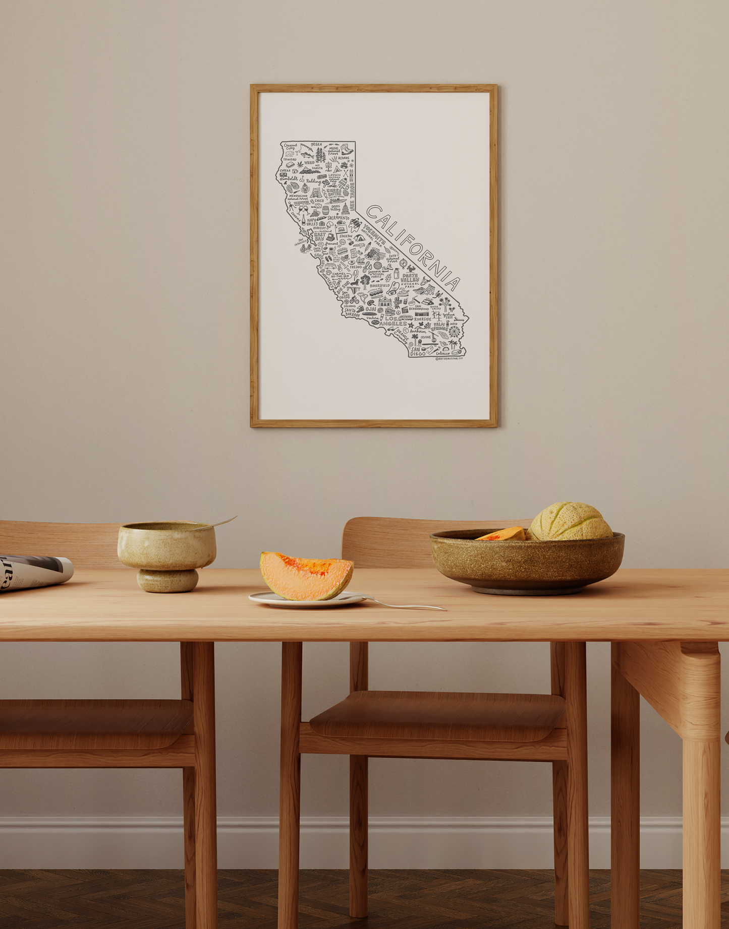 California State Map Print