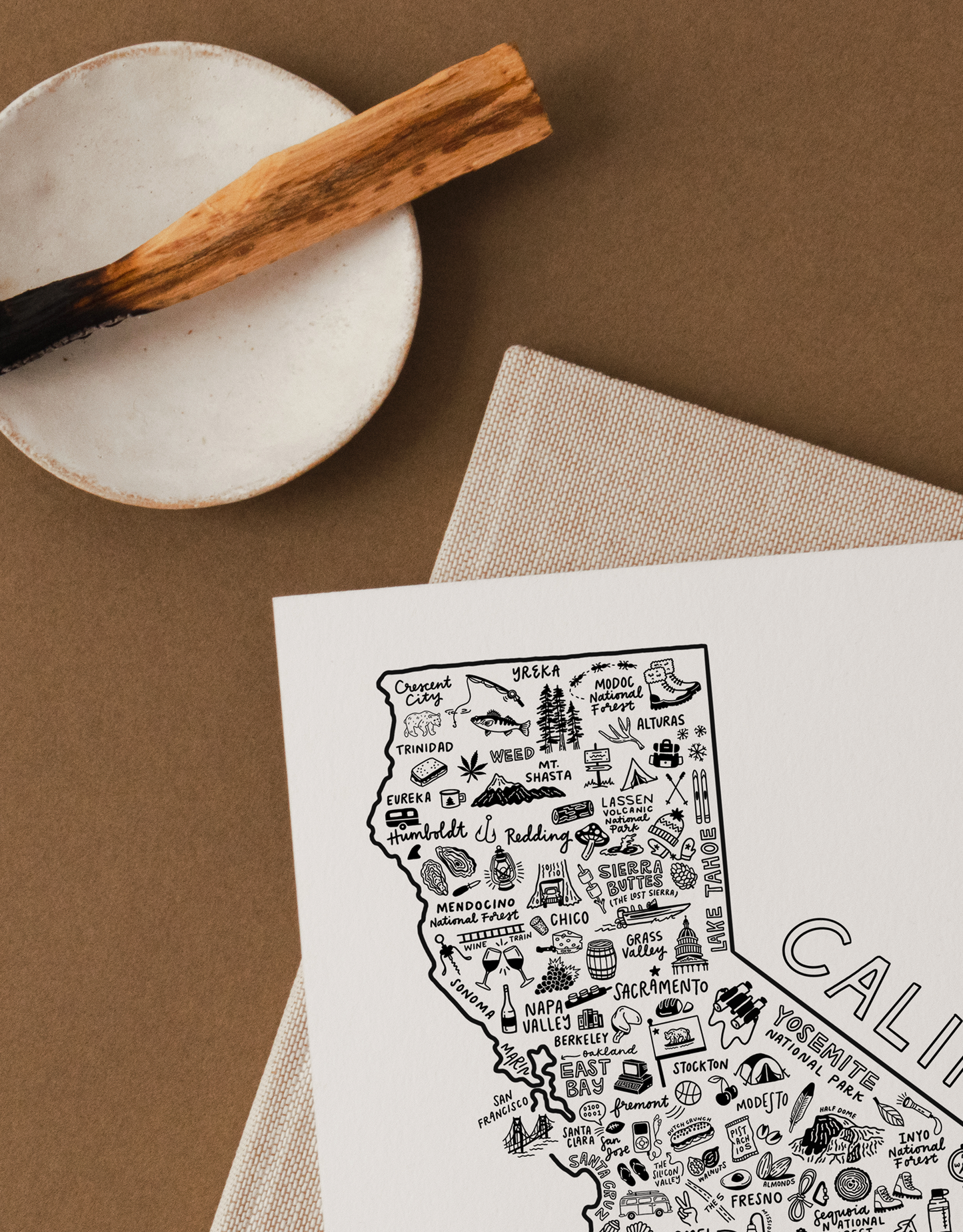 California State Map Print