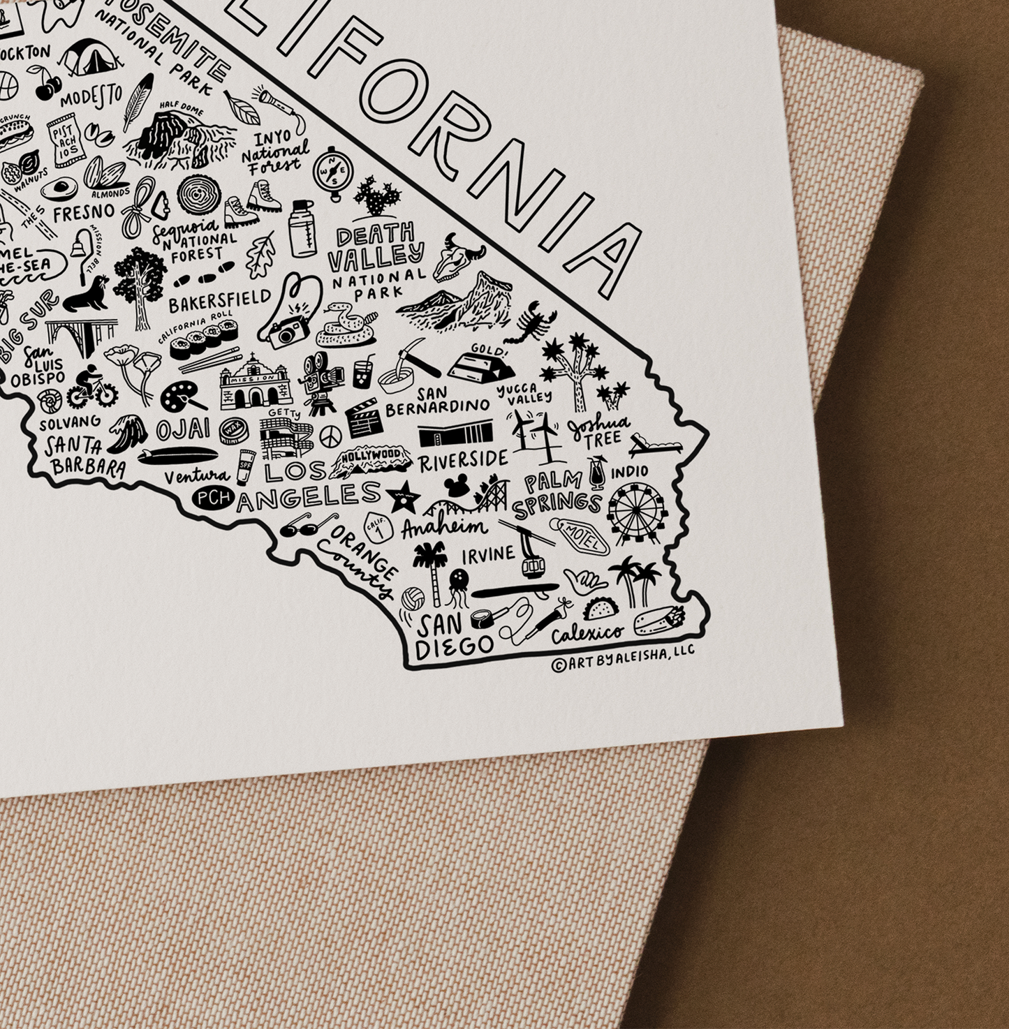 California State Map Print