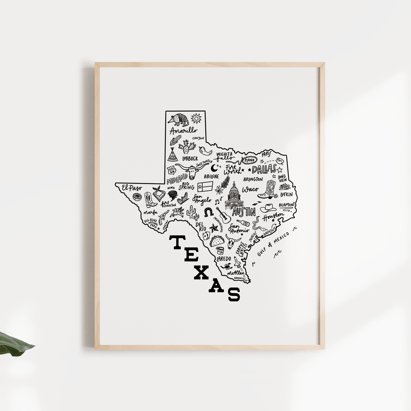 Texas State Map Print