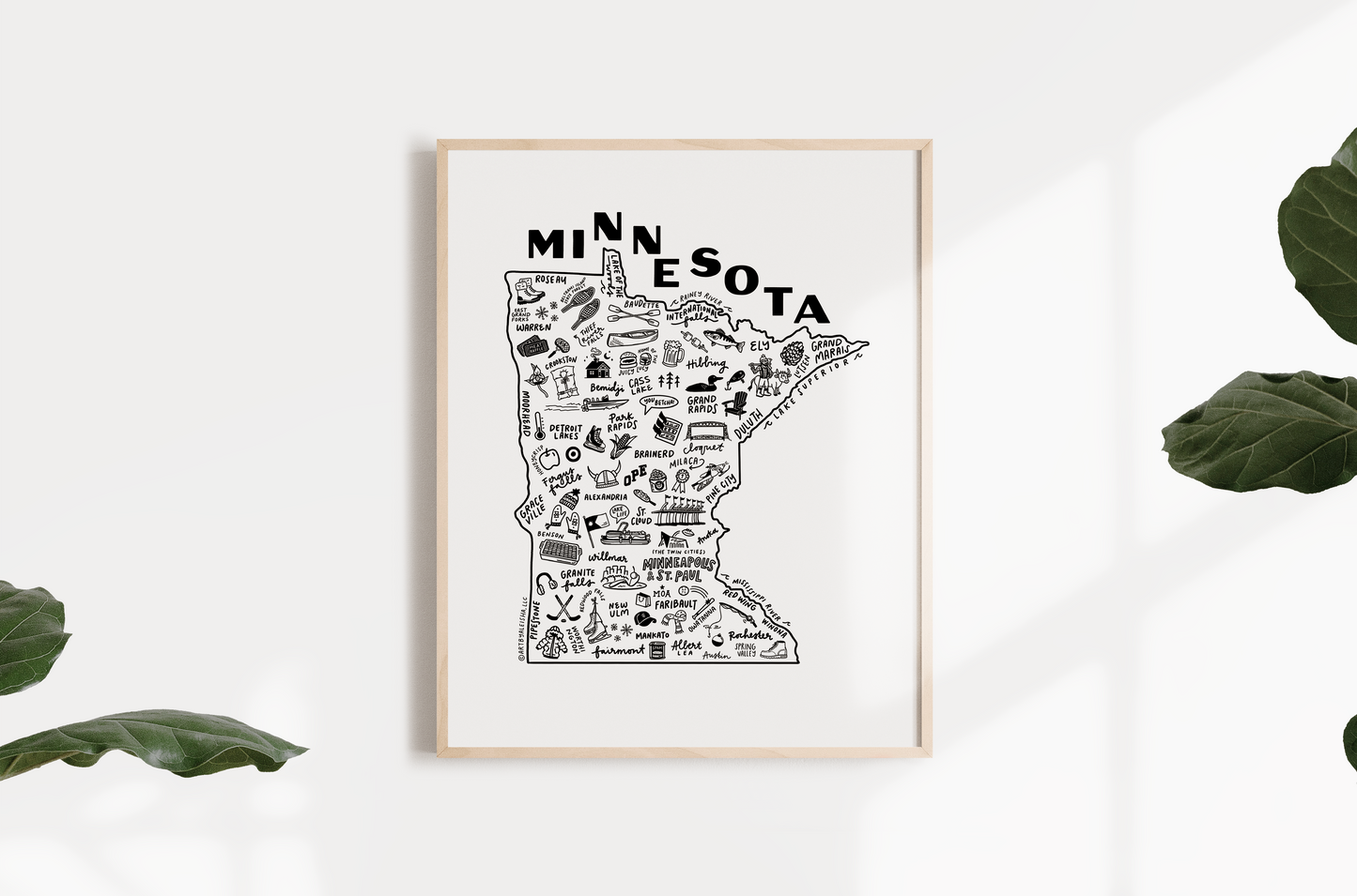 Minnesota State Map Print