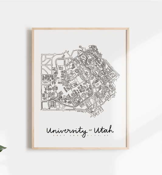 University of Utah Campus Map Print