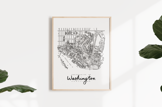 University of Washington Campus Map Print