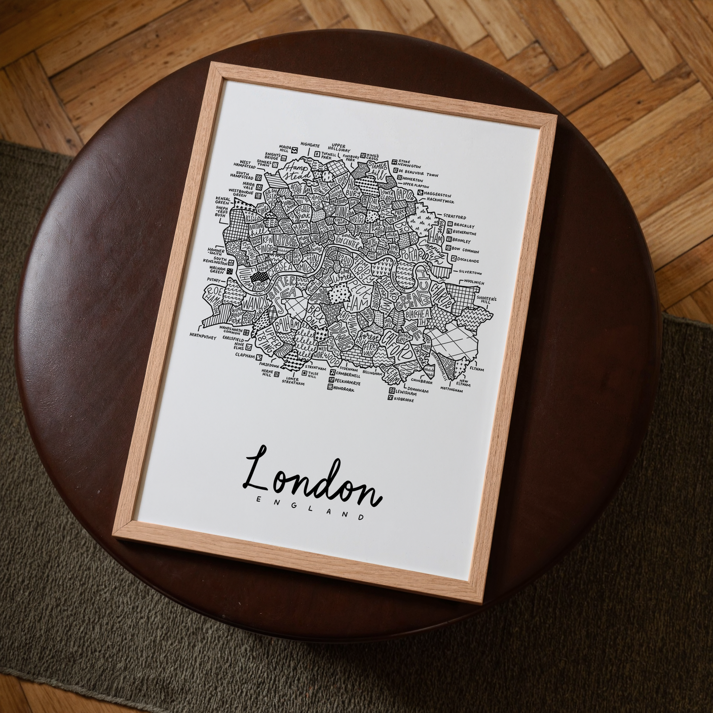 London Neighborhood Map Print