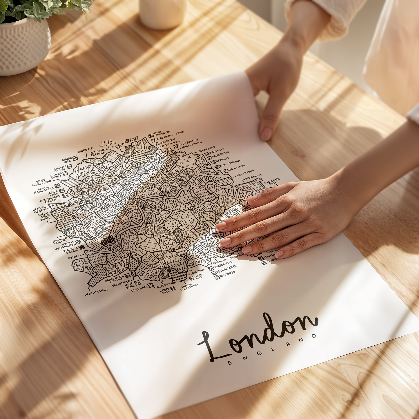 London Neighborhood Map Print
