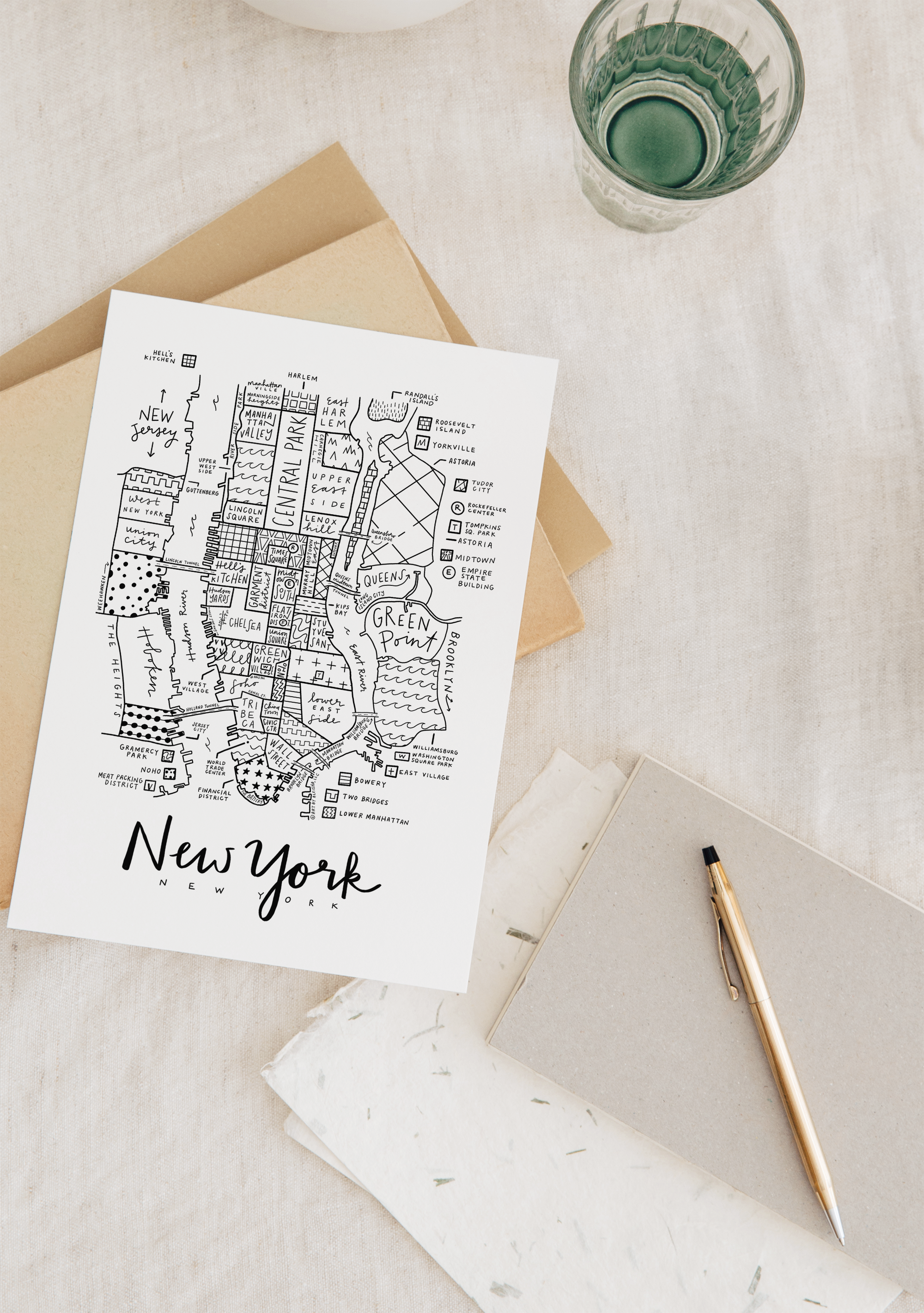 New York City Neighborhood Map Print – (BY) ALEISHA
