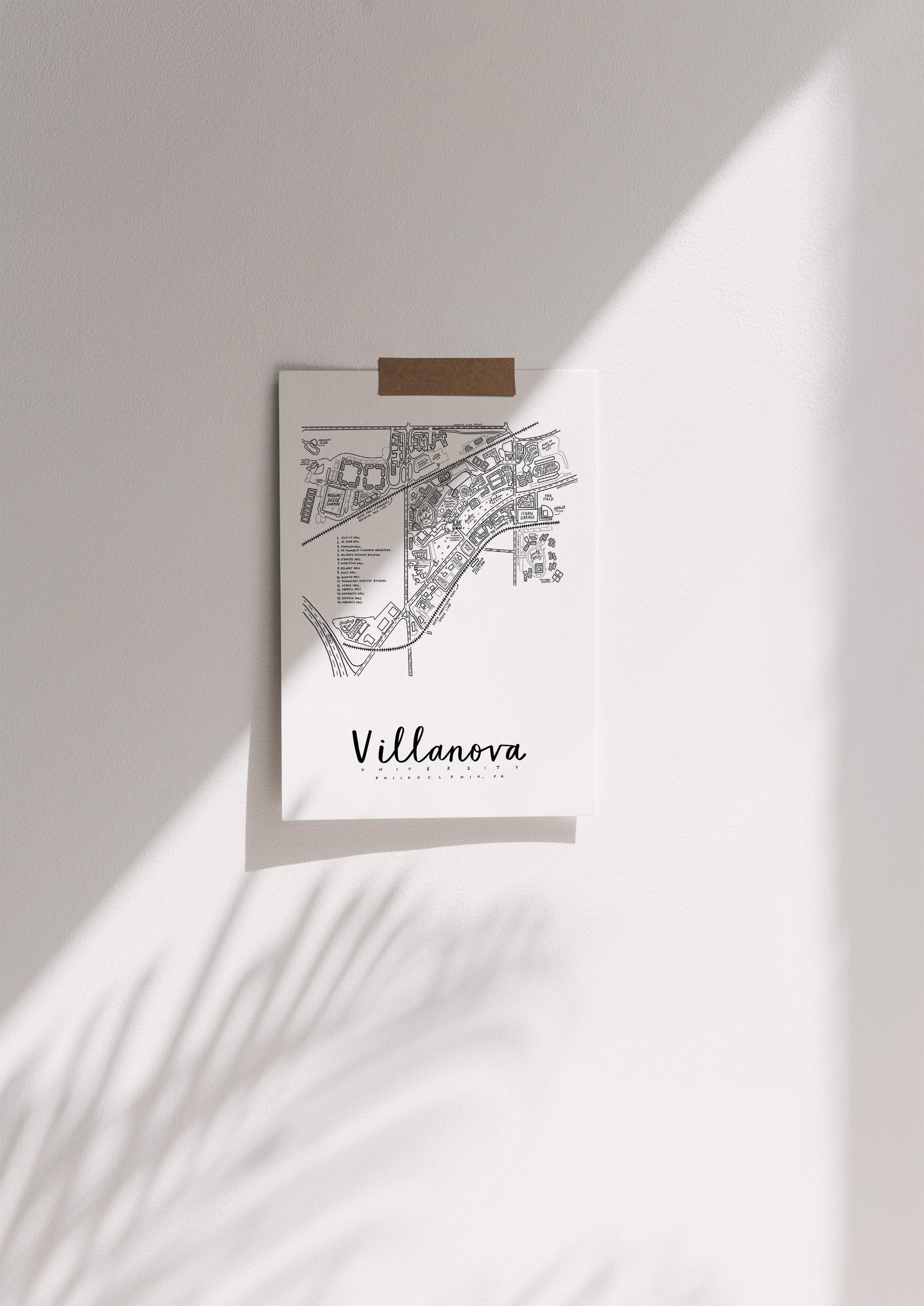 Villanova University Campus Map Print – (BY) ALEISHA