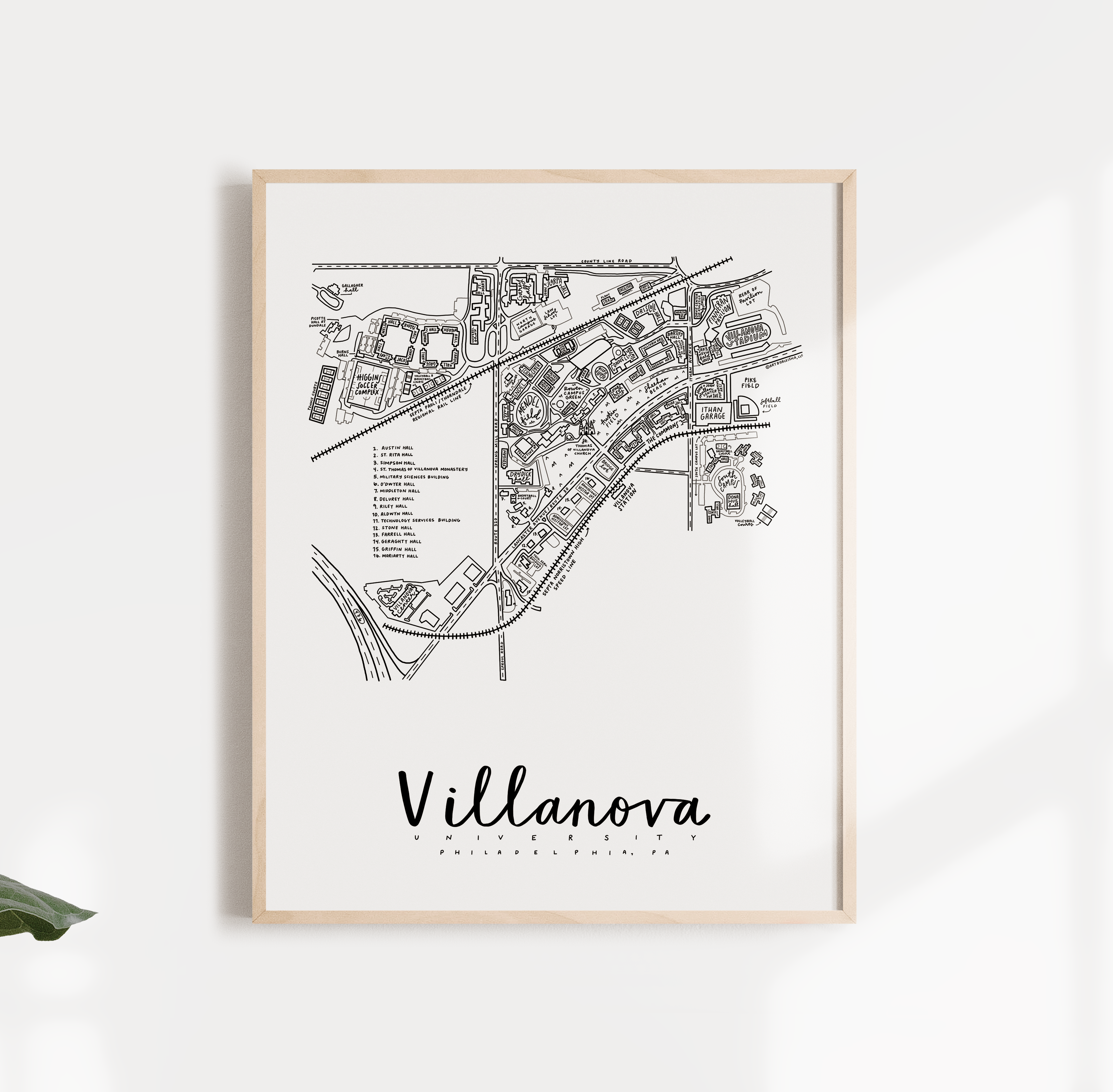 Villanova University Campus Map Print – (BY) ALEISHA