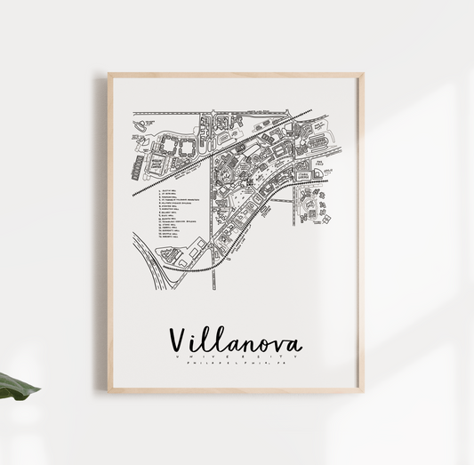 Villanova University Campus Map Print