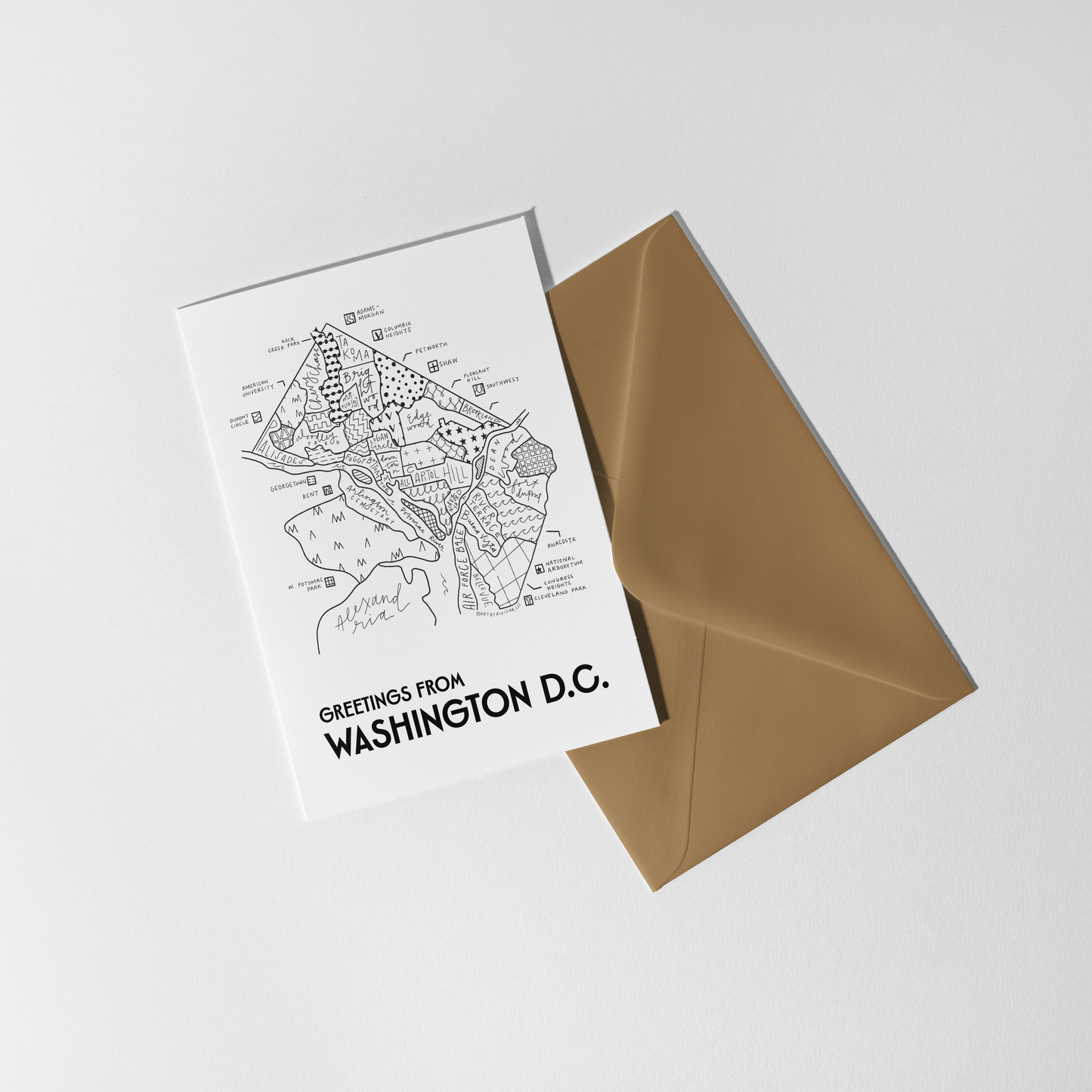 Washington D.C. Map Greeting Card