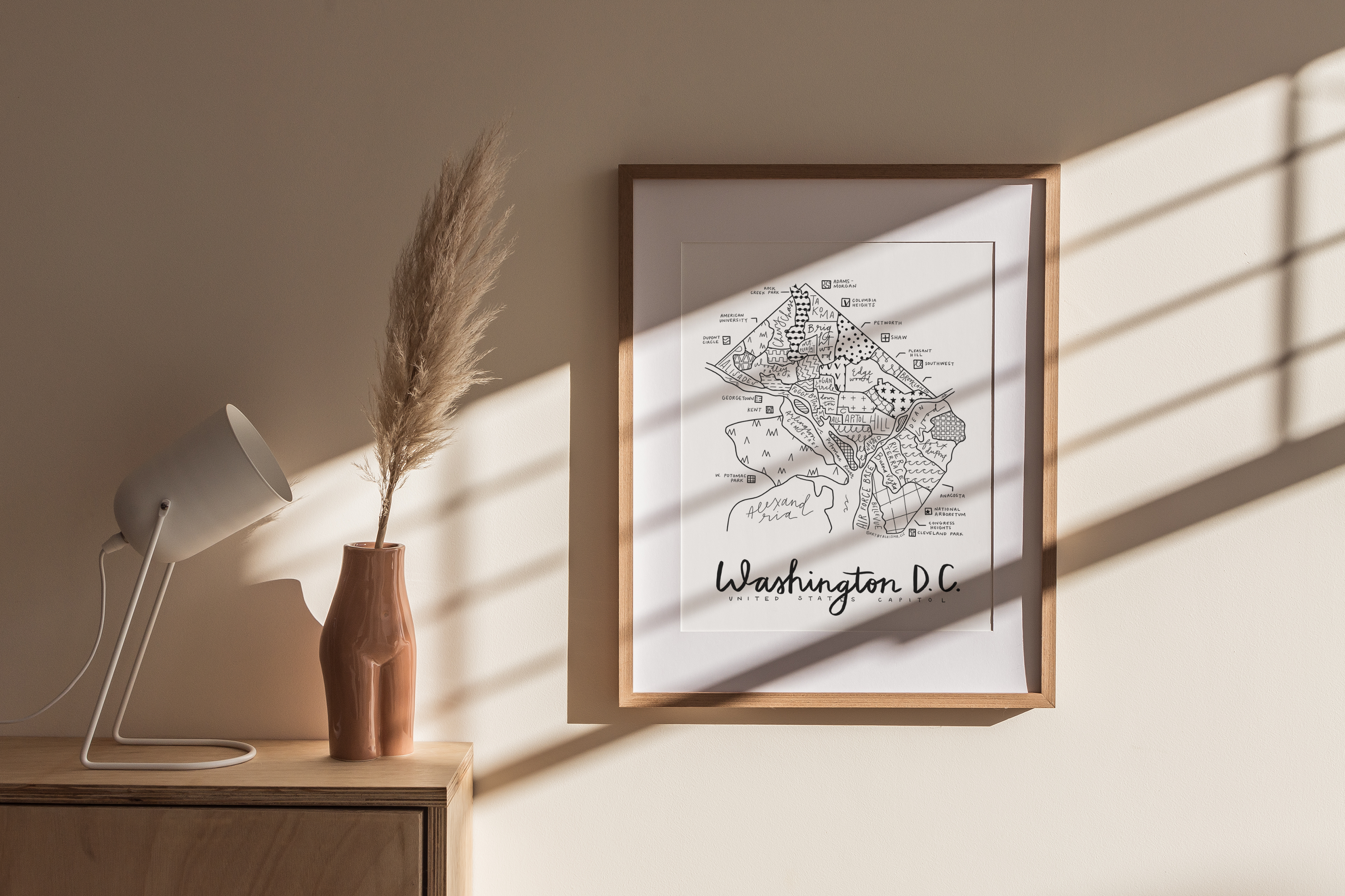 Washington D.C. Neighborhood Map Print – (BY) ALEISHA