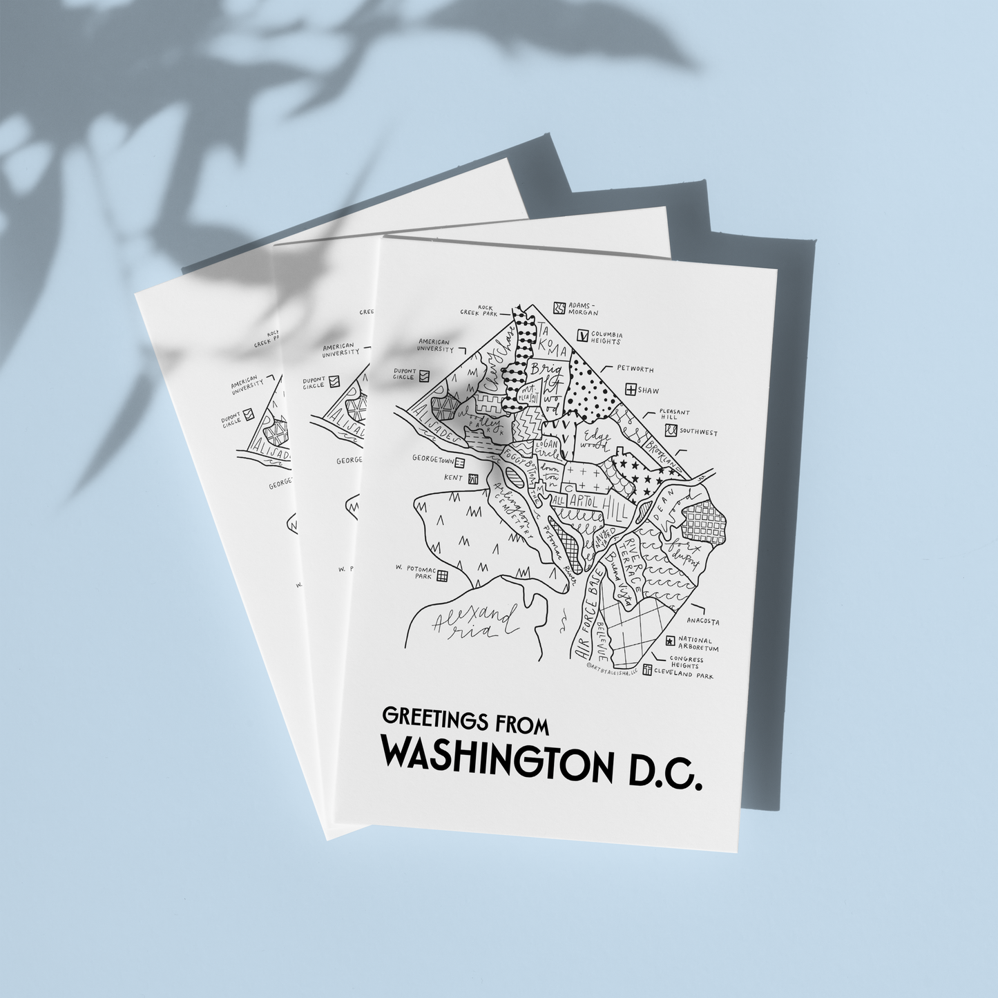 Washington D.C. Map Greeting Card