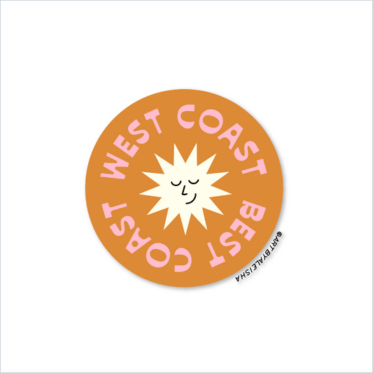 West Coast Best Coast Die Cut Sticker