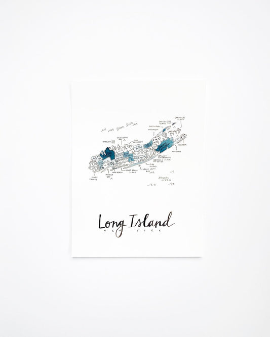 Hand Painted Long Island, NY Map