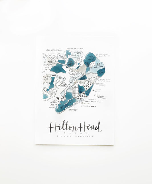 Hand Painted Hilton Head, SC Map