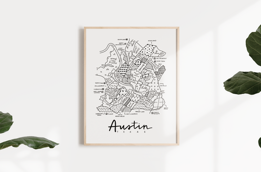 Austin, TX Neighborhood Map Print