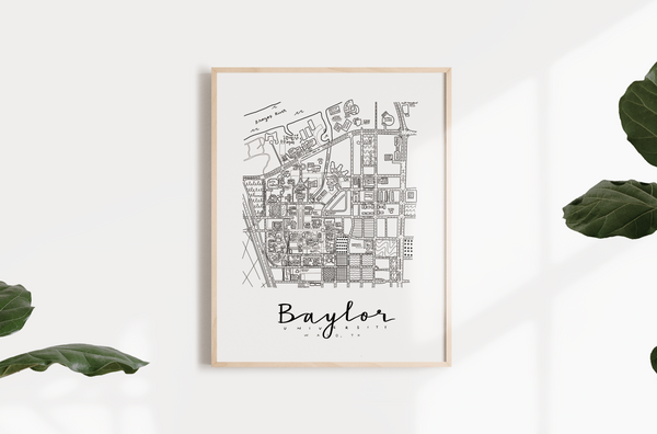 Baylor University Campus Map Print