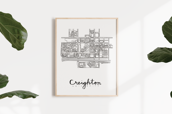 Creighton University Campus Map Print