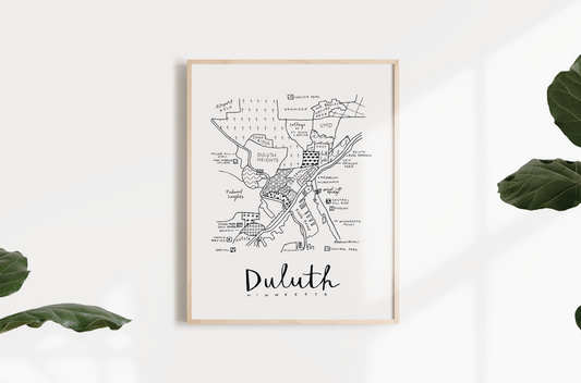 Duluth, MN Neighborhood Map Print