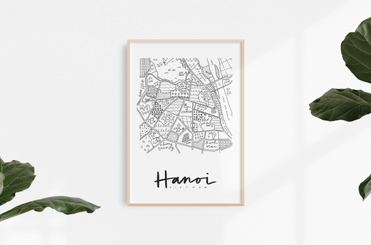 Hanoi, Vietnam Map Print